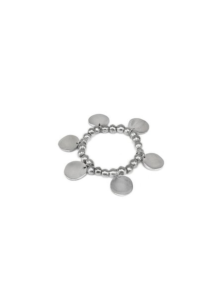 AL01136 /Elastic Bracelet Round Flat Charms