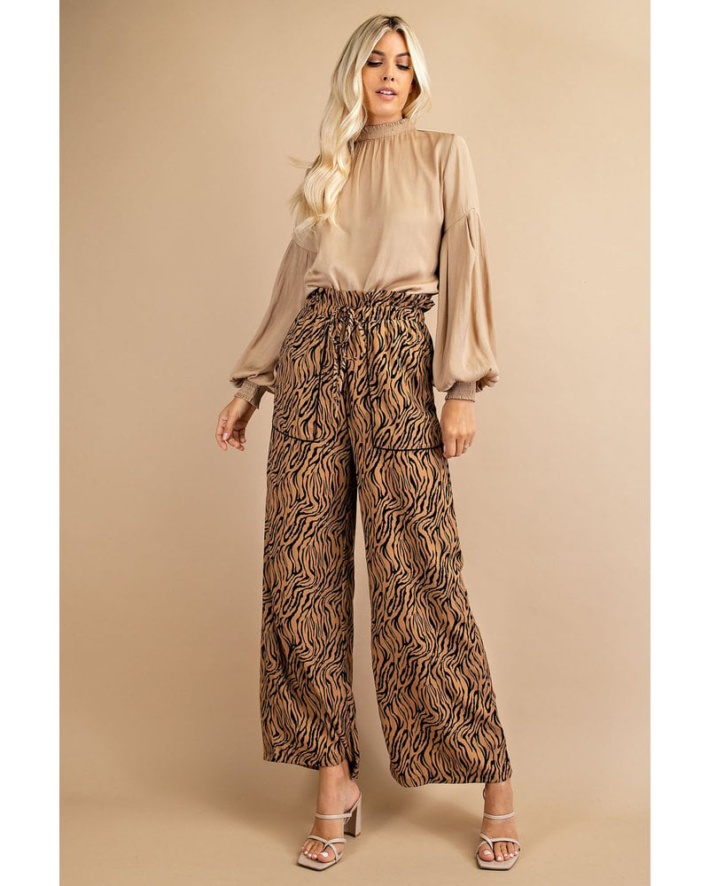 Printed Pants Taupe