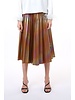 Metallic and shiny pleated skirt with waist band