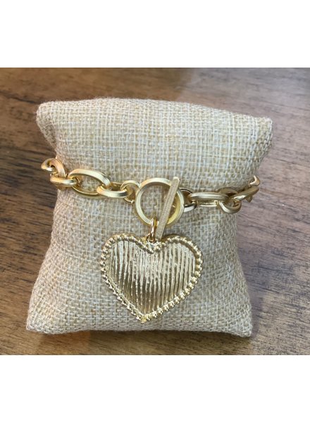 Gold Plated Bracelet with Gold Heart