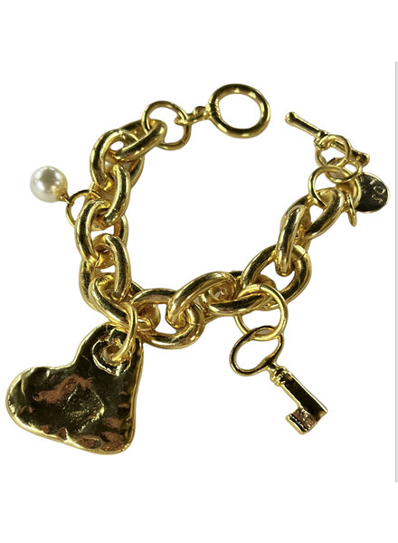 Key & heart 4 soles bracelet