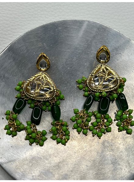 emerald/pearl earrings