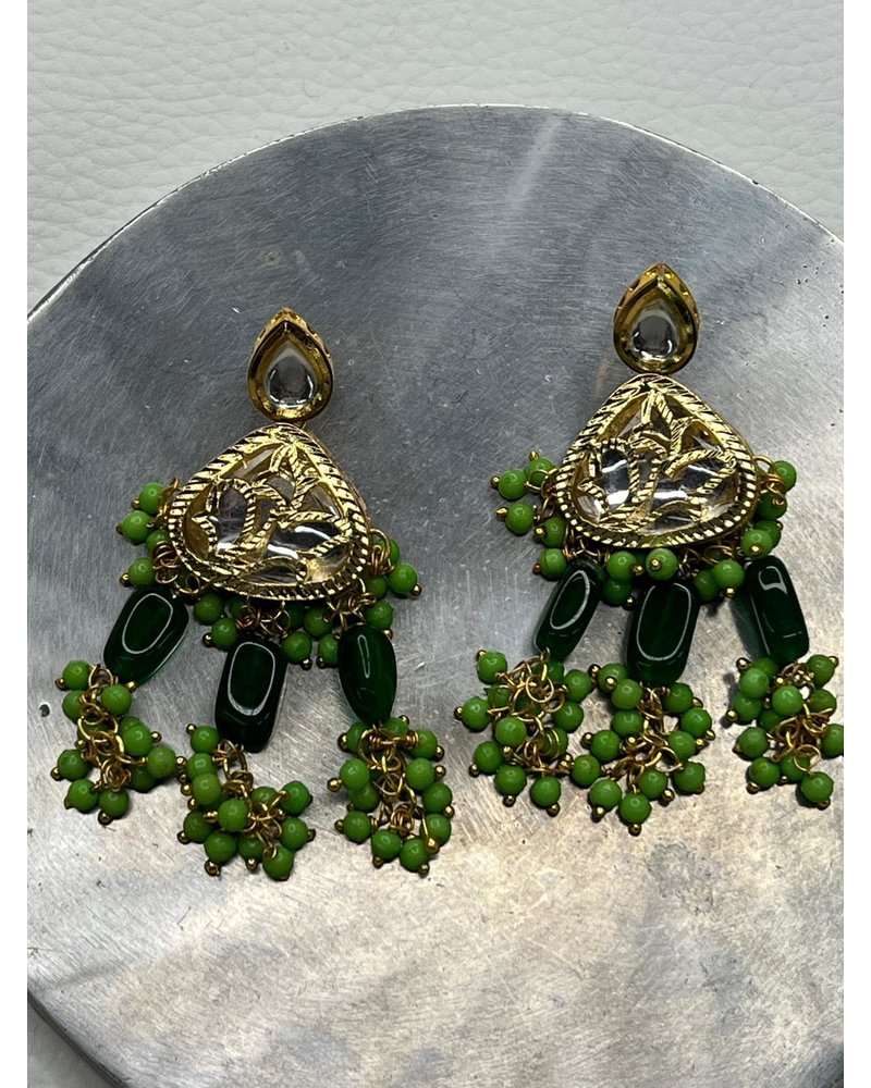 emerald/pearl earrings
