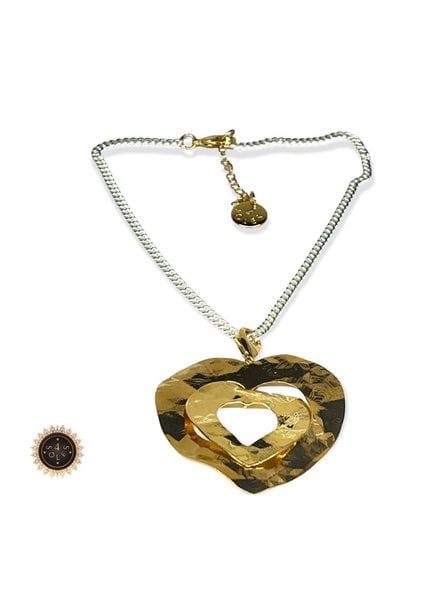 Double heart necklace 16”