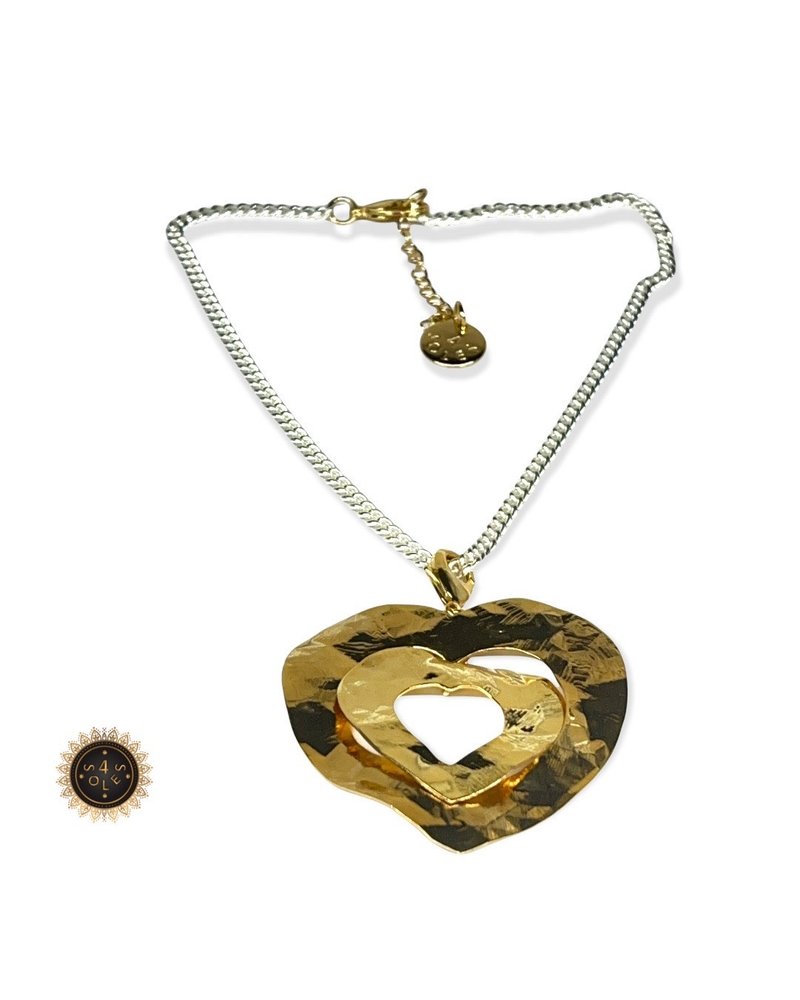 Double heart necklace 16”