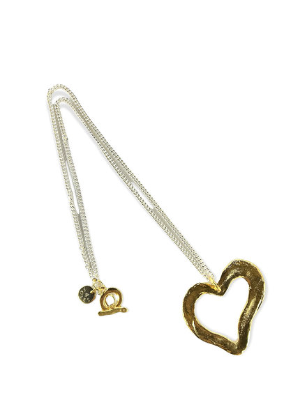 2 tone heart necklace 4 soles