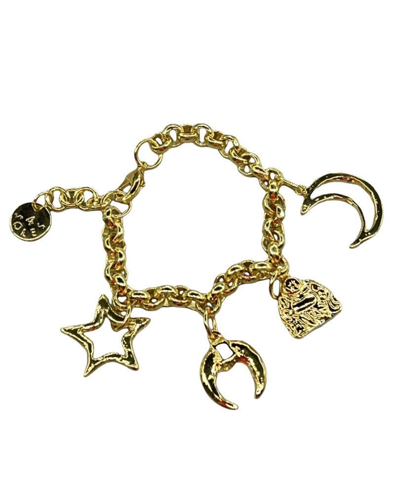 4 soles multi charms bracelets