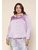 Plus Size Long Sleeve Satin Button Down Shirt