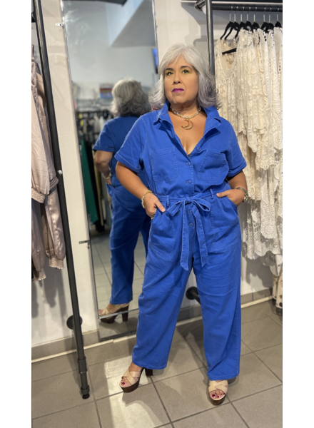 Plus Size Kendall Washed Utility Jumpsuit With Tie