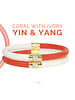 Yin Yang coral & ivory bangles