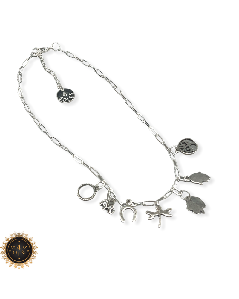 Multi charm silver 16”