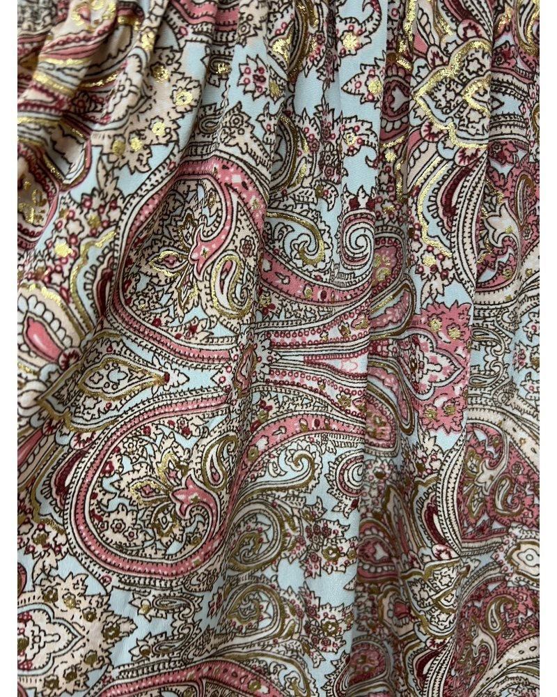 Metállic silk one size dress