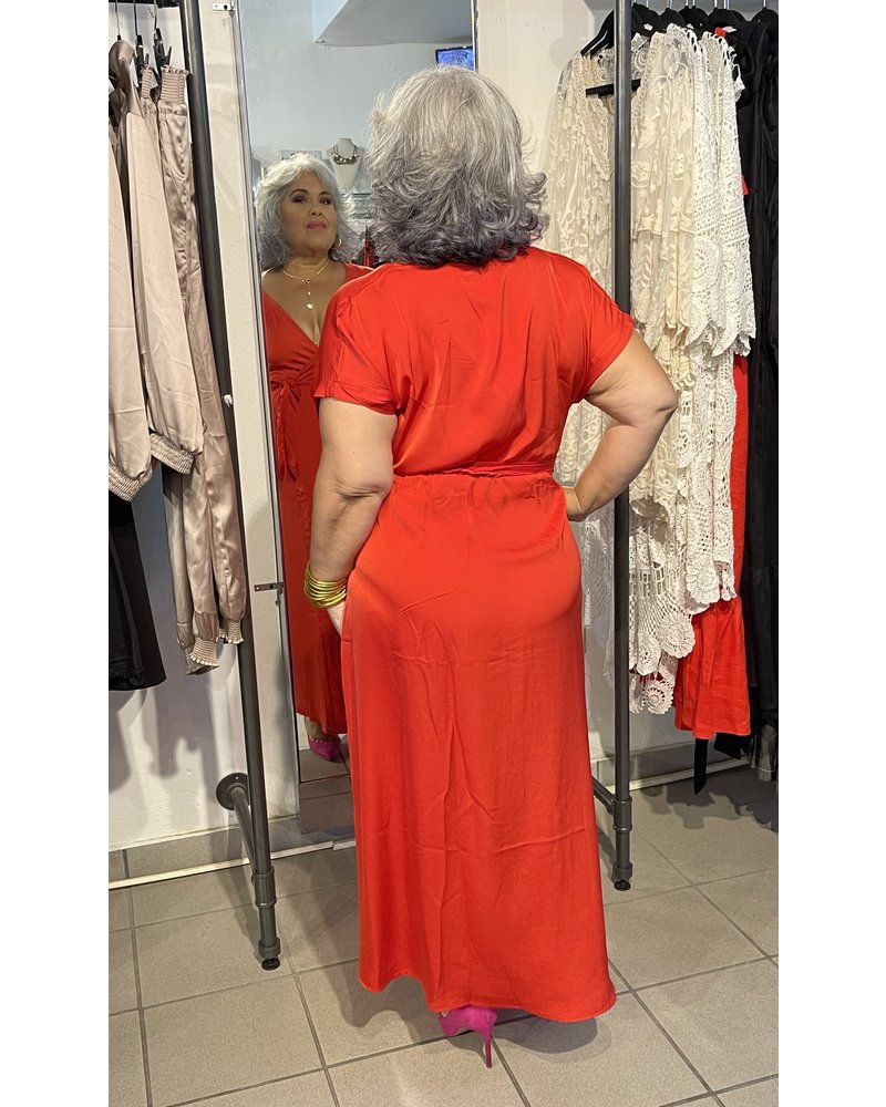 Red Satin Maxi Dress