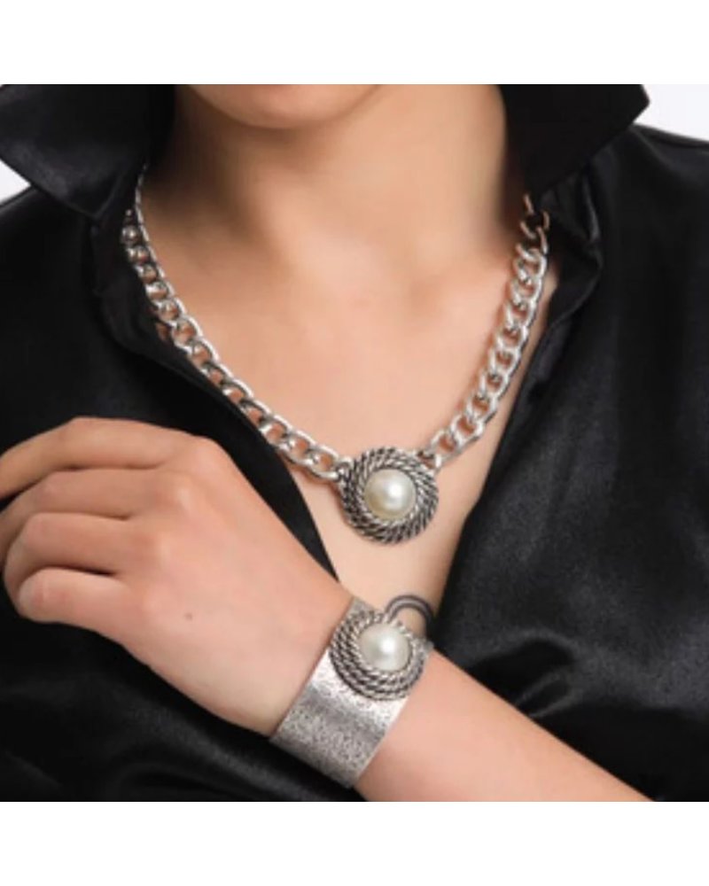 Silver Cuff, Necklace and Ring Set