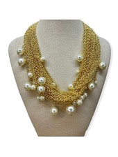 Gold Plated Necklace with Pearls
