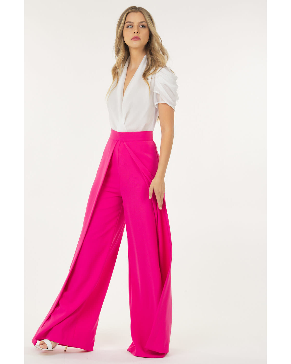 WIDE PLEATED PALAZZO PANTS