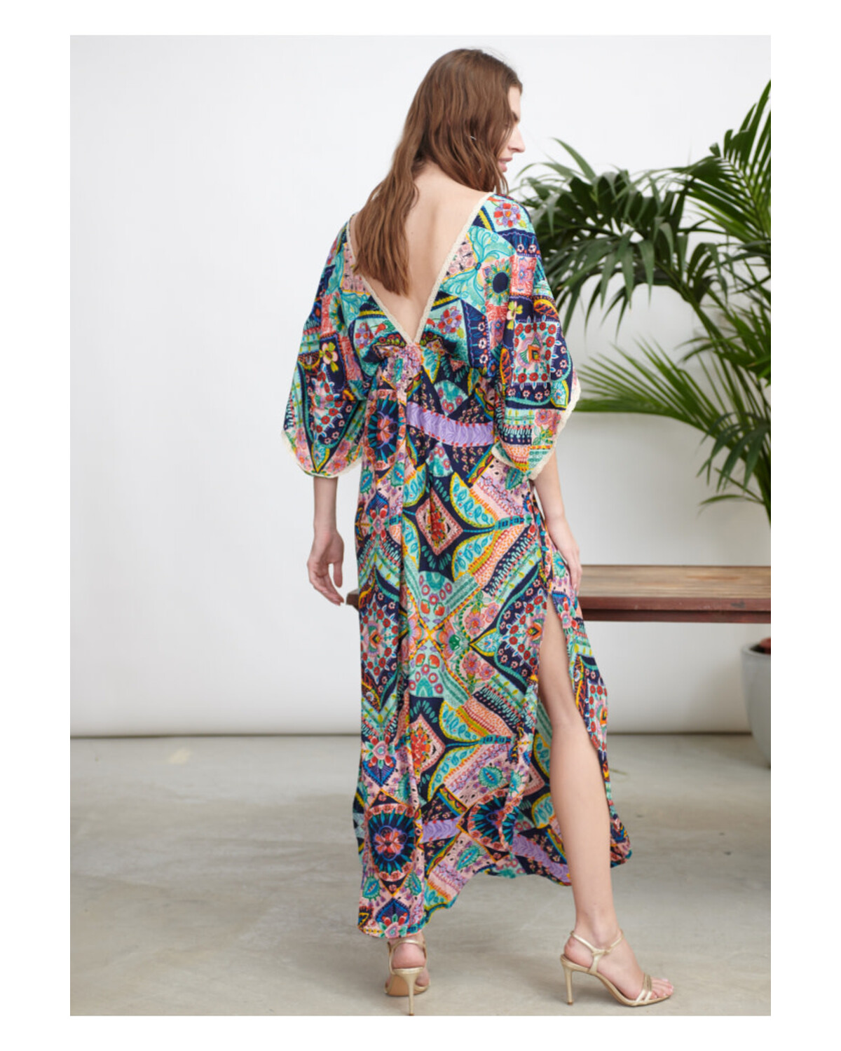 VESTIDO LARGO BUTTERFLY VALENCIA ESTAMPADO VERANO AZUL