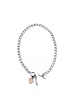 lo53121CHAIN NECKLACE T-BAR PINK HEART KEY