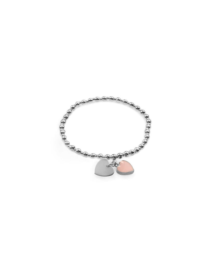 BRACCIALE EL. CUORE ROSA LO00125