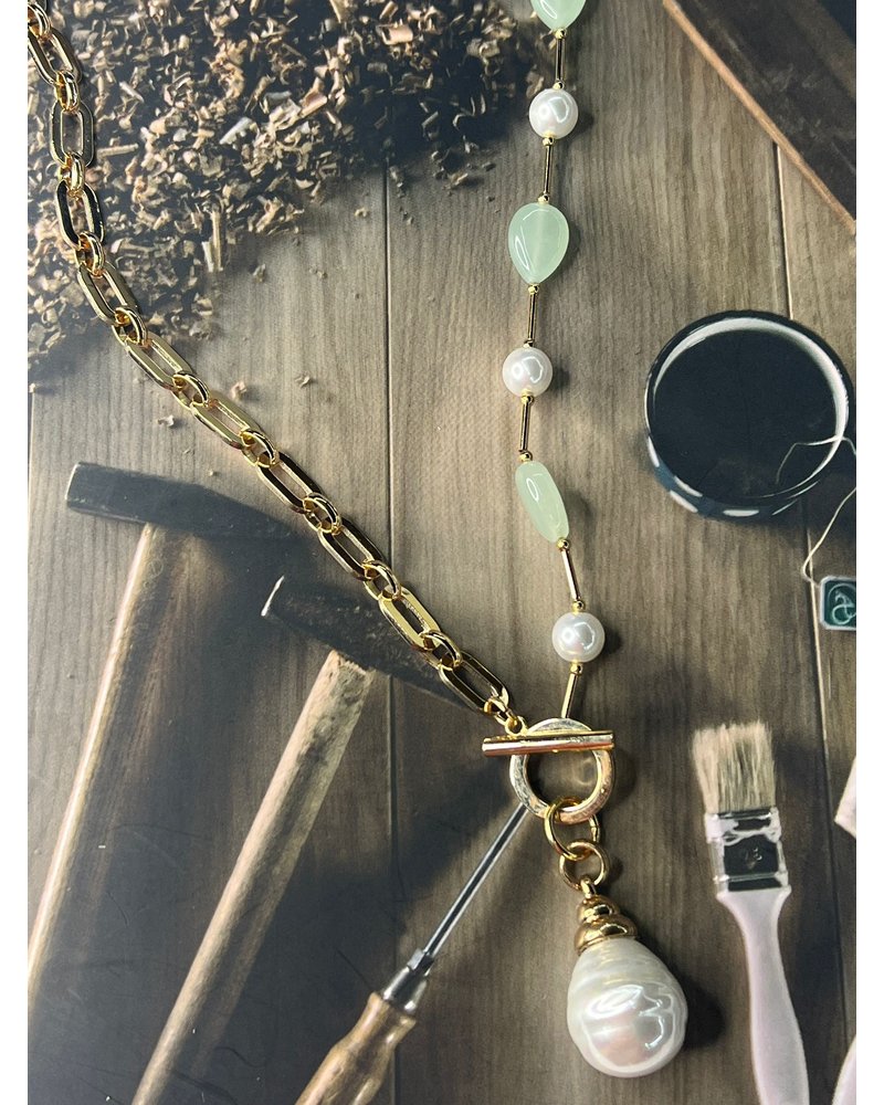 Green Natural stone necklace