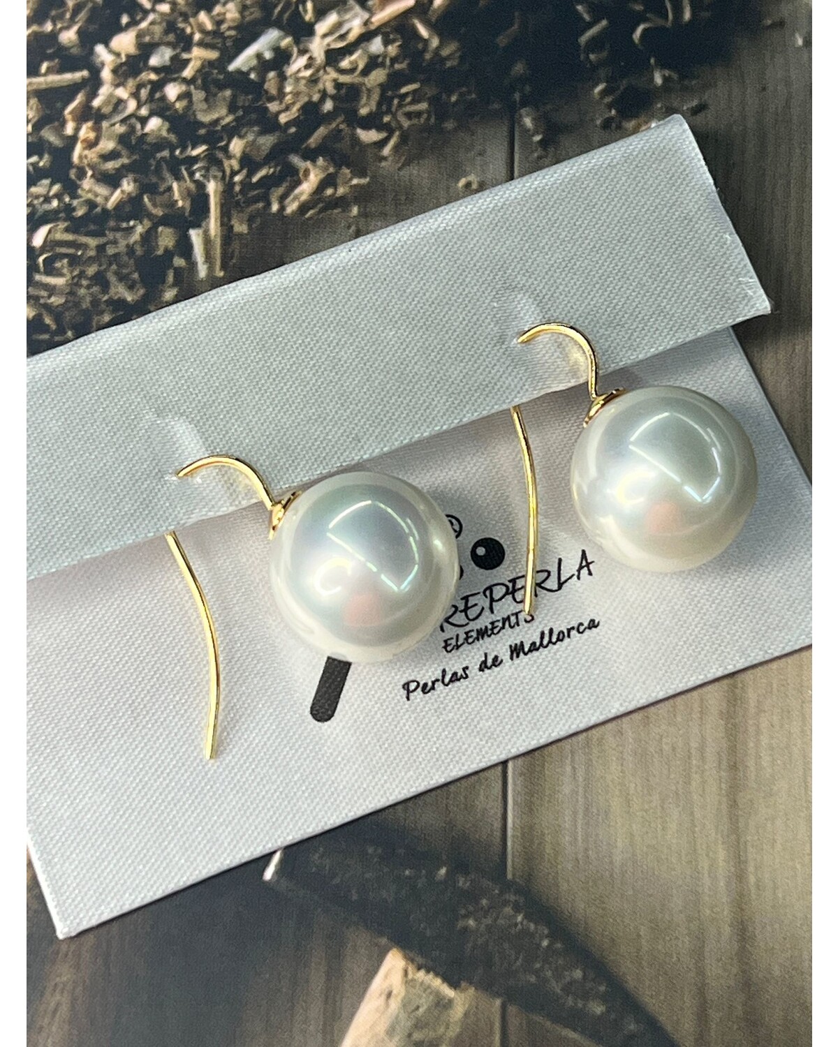 White pearl earrings