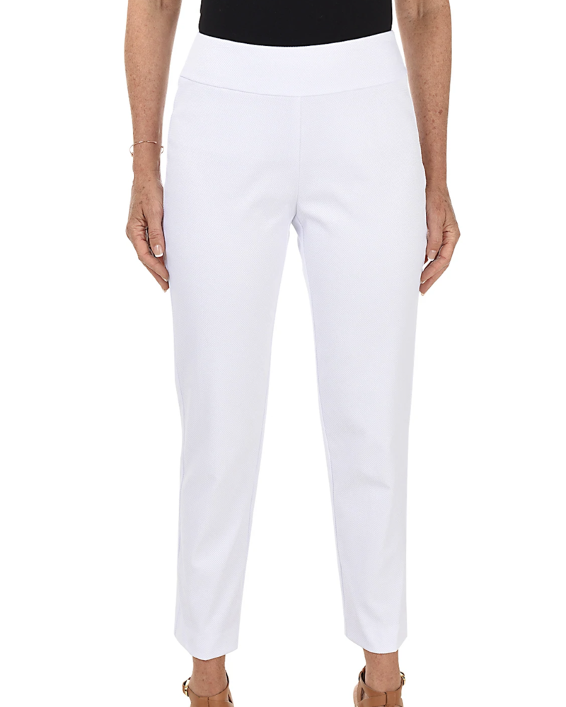 Textured Pique Pull-On Ankle Pant