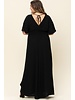 black Solid Woven Maxi Dress