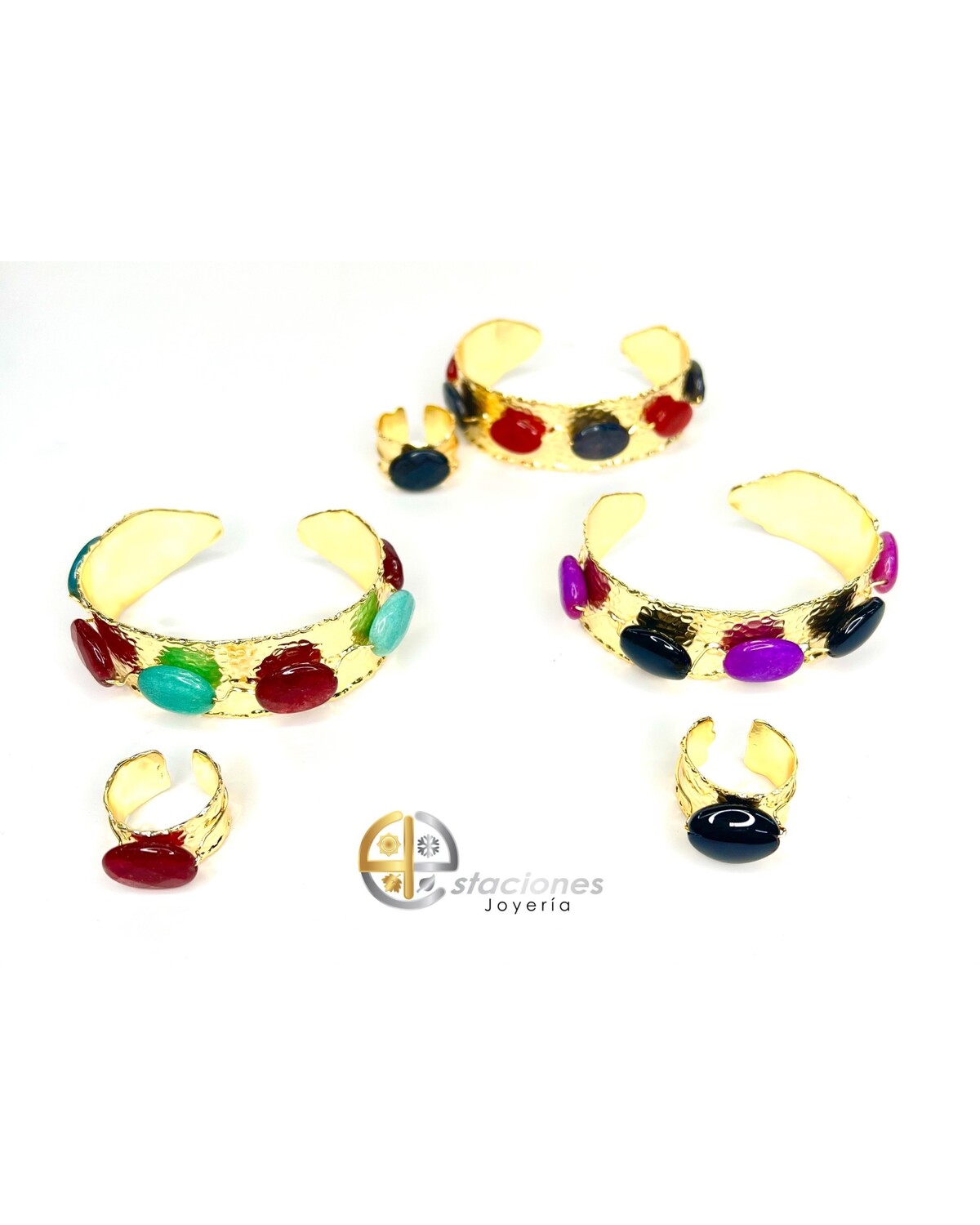 Natural stone bracelet and ring