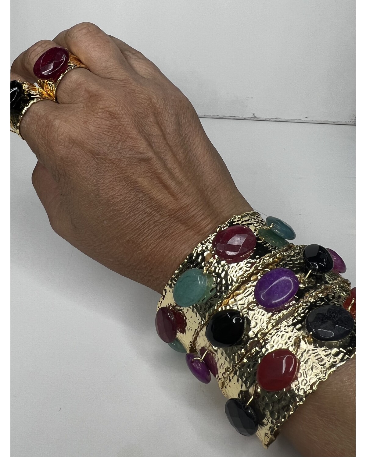 Natural stone bracelet and ring