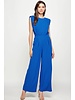 Classic Blue Shoulder Pad Detailed Jumpsuit