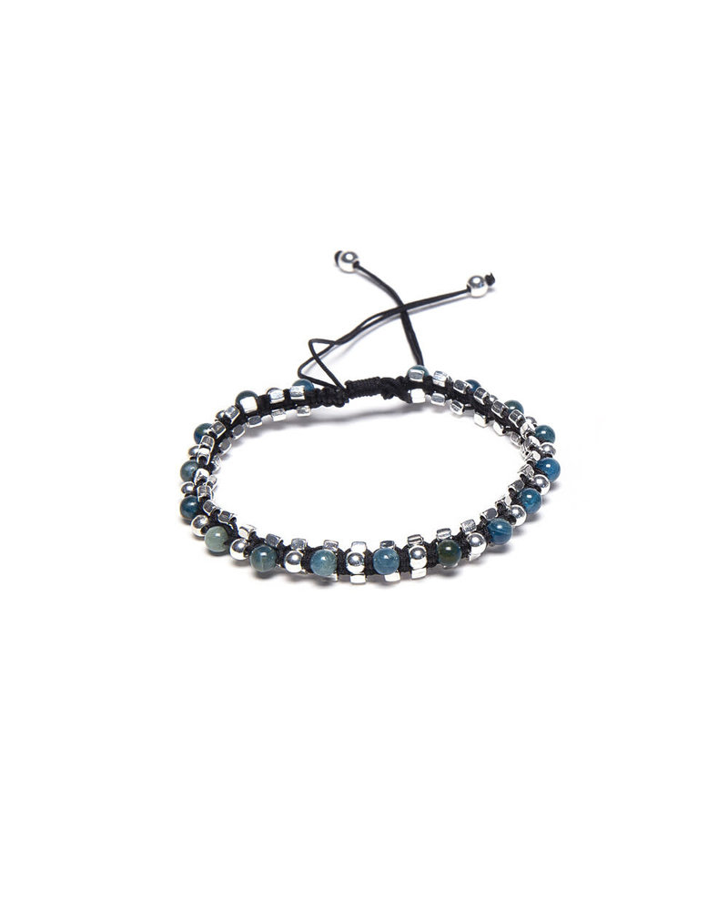 CROCHET STRING BRACELET BLUE SMALL STONES