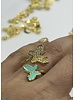 Butterflies pave/enamel ring