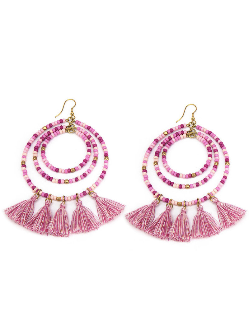 FIS8304/ORECCHINI MULTICERCHI TASSELS