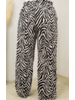 Black Zebra Pants w/ Belt Lined