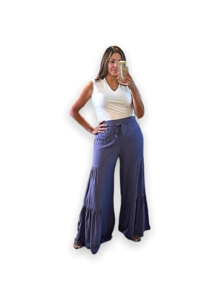 Super Swingy Wide Leg Pants with Smocked Waist and Tie