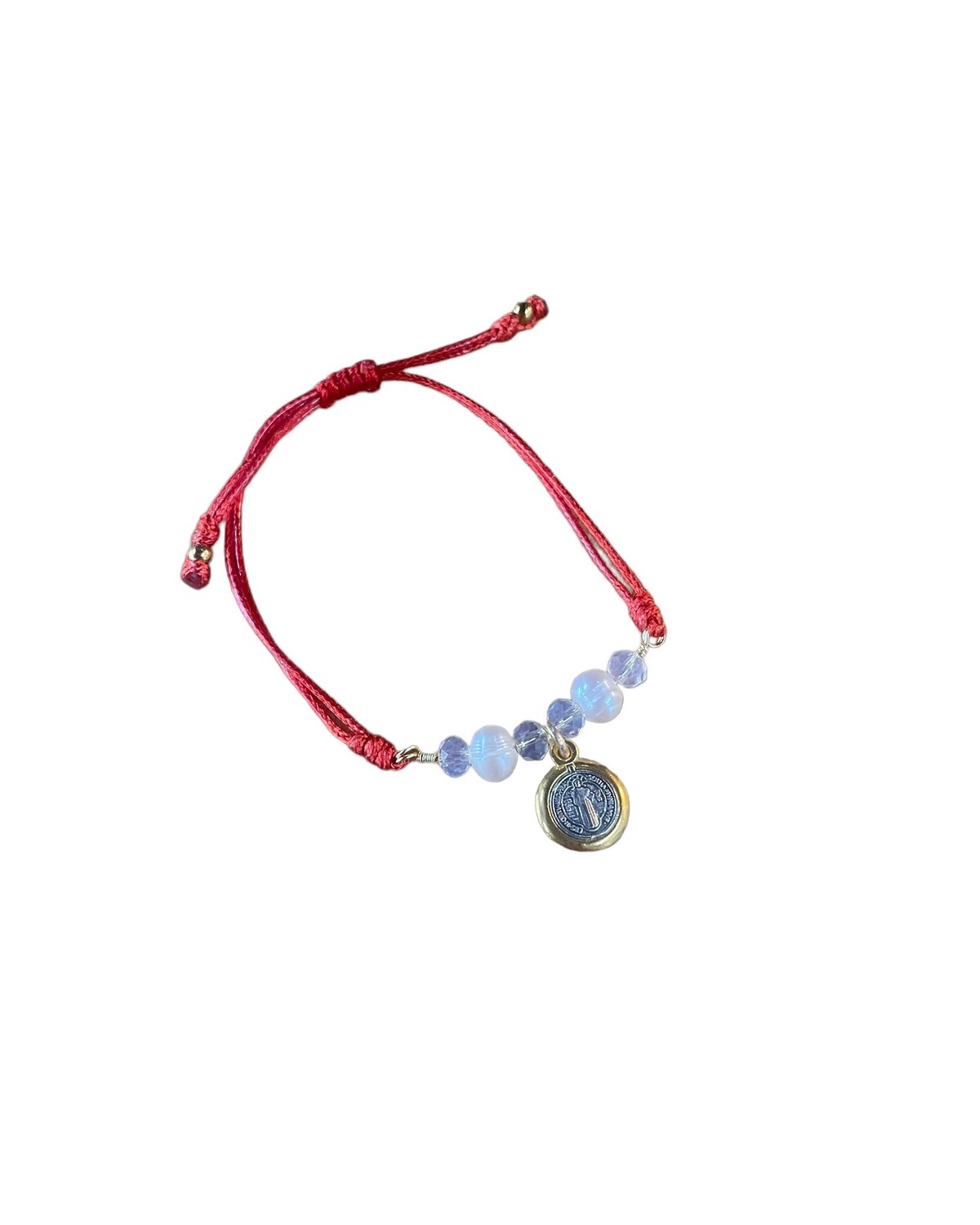 Pulseras Rojas tejidas con Dije de la paz