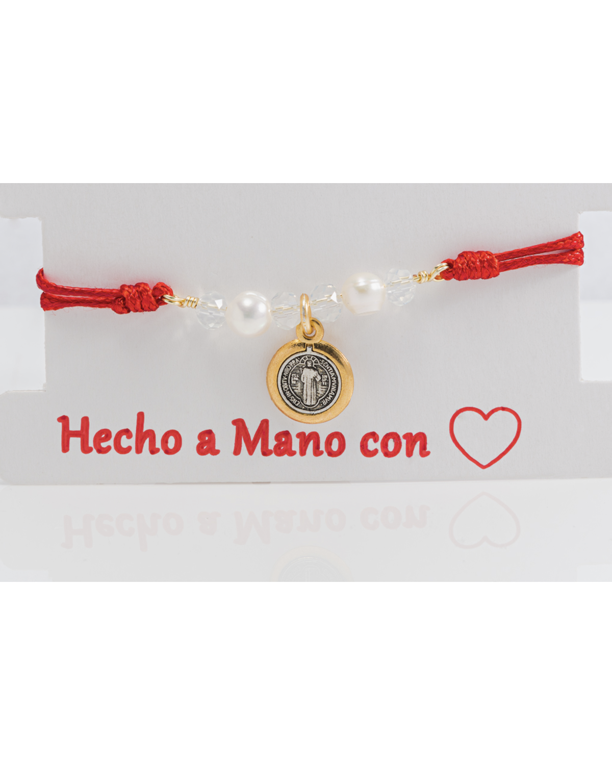 Pulseras Rojas tejidas con Dije de la paz
