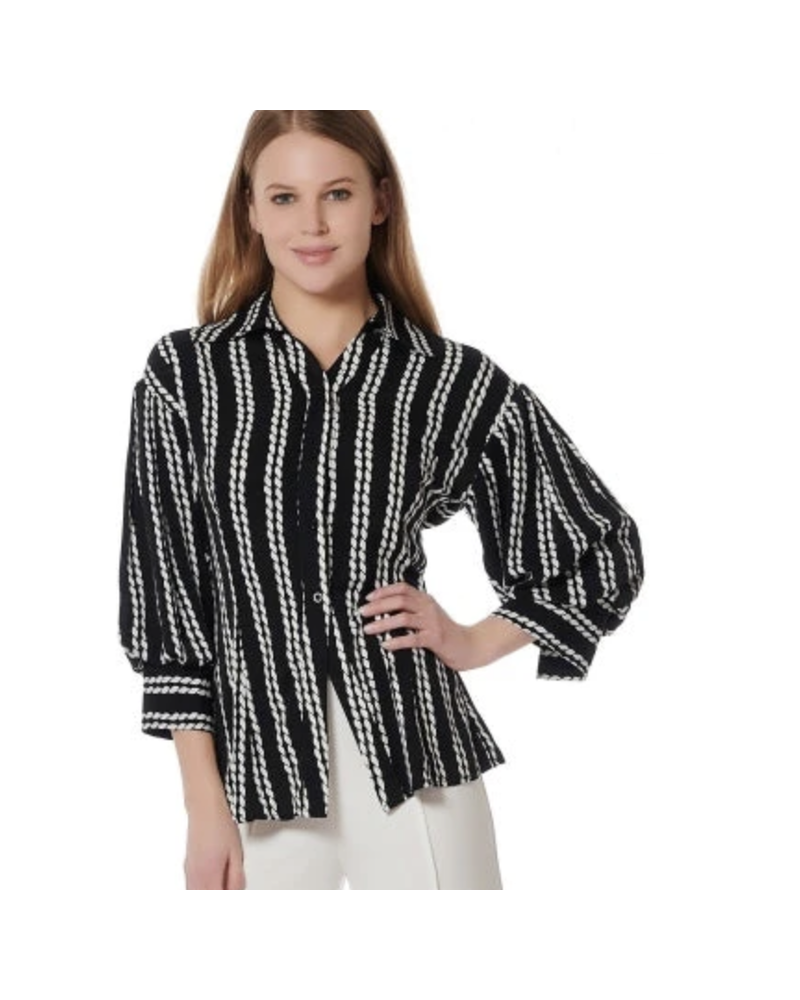 Braided-print 3/4 sleeved shirt