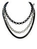 ns00013. 3 Layers Necklace Graphite