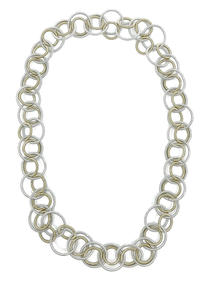 L7E - Silver/Bronze Long Multi Loop Necklace
