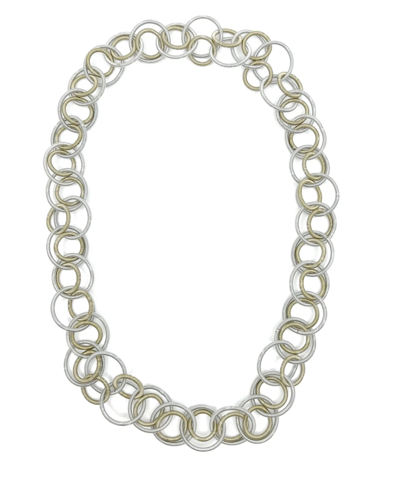 L7E - Silver/Bronze Long Multi Loop Necklace