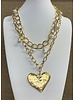 Gold Heart and Pearls Necklace