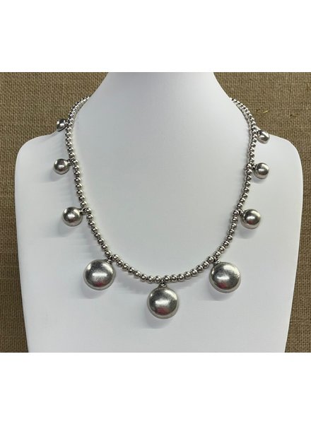 Silver Plated Circles Necklace