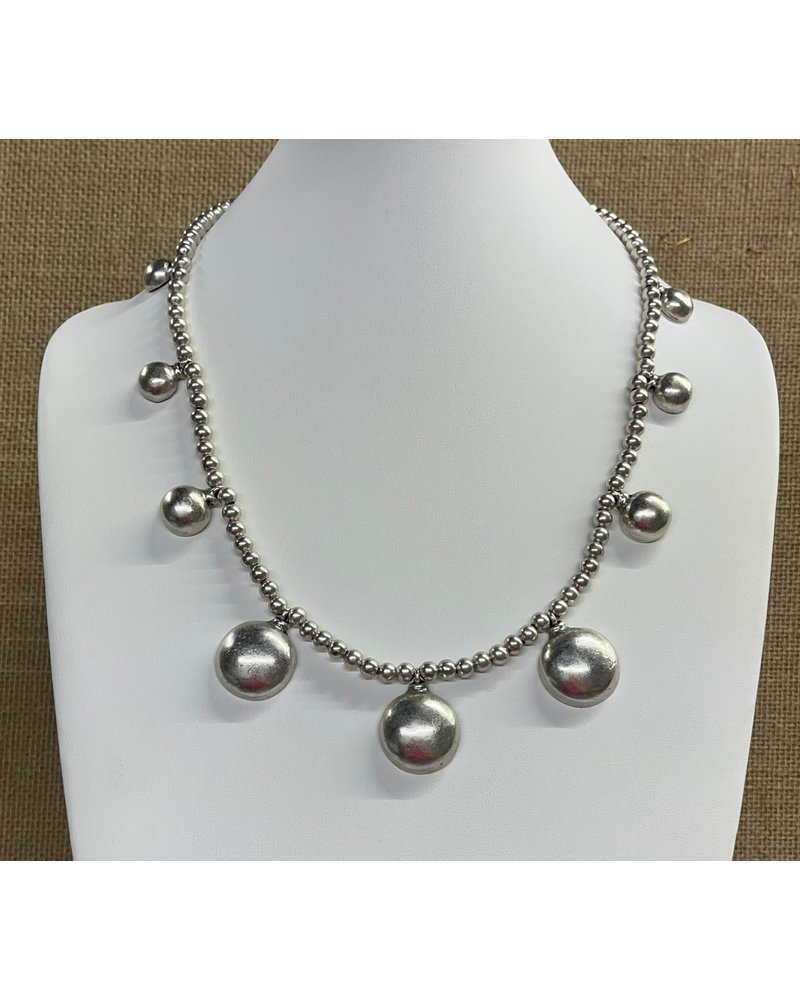 Silver Plated Circles Necklace