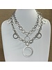 Two Layers Silver Circles Necklace