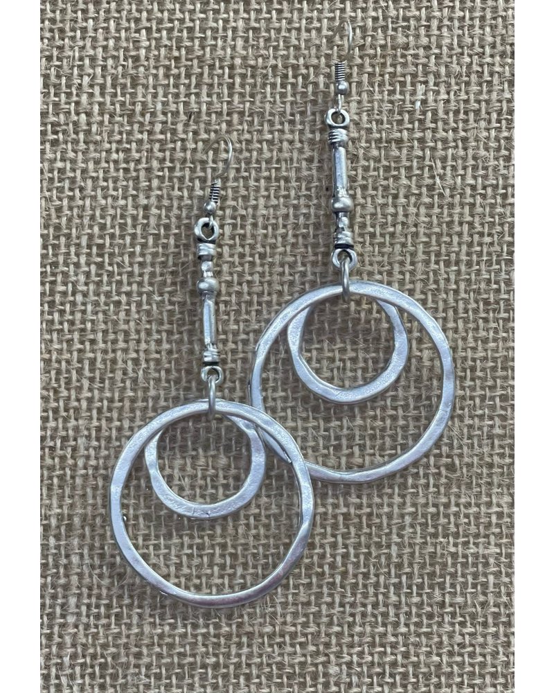 Round Silver Earrings