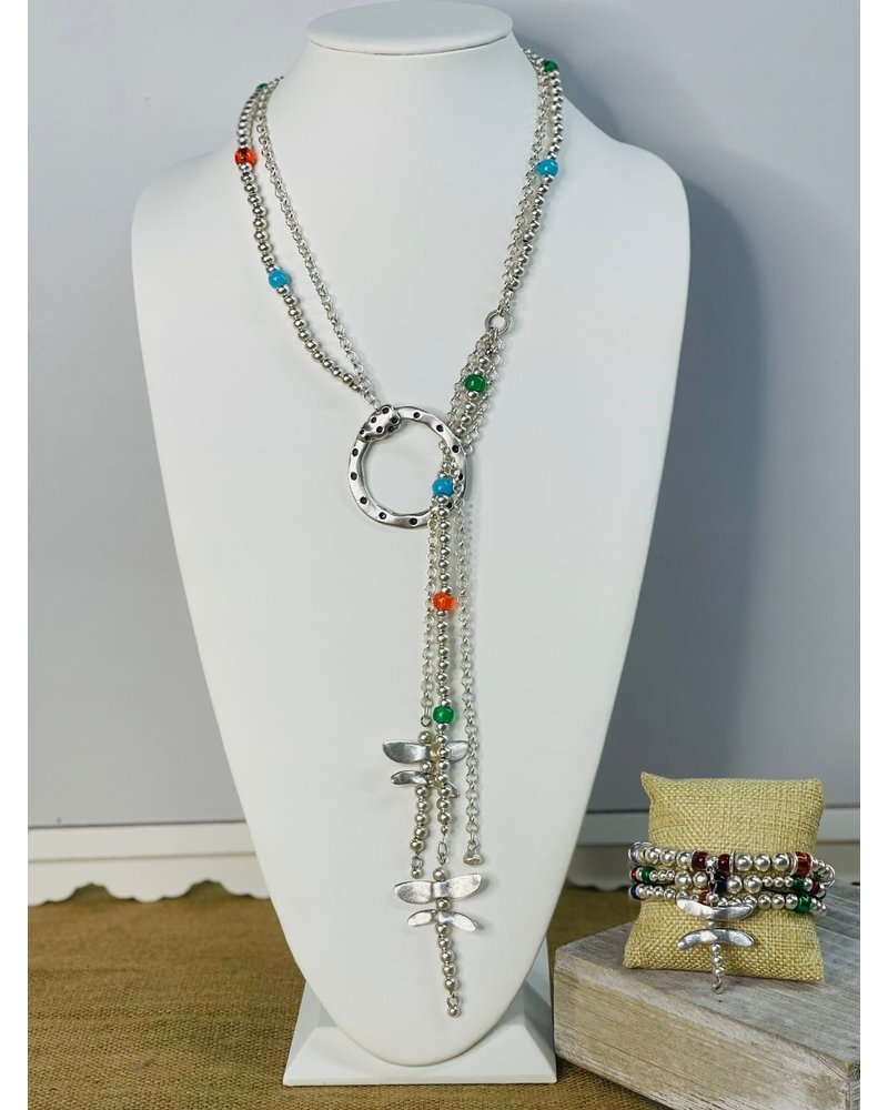 Dragonfly necklace  & Bbracelet