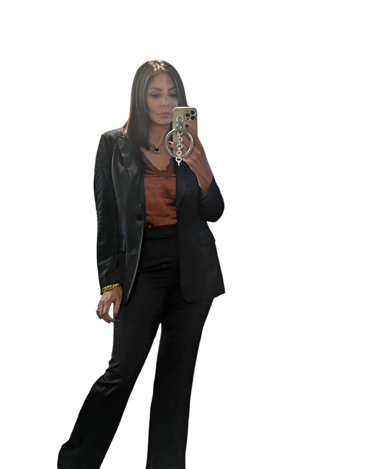 Satin Tailored Blazer & Pant black