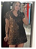 V neck Sequin Dress copper