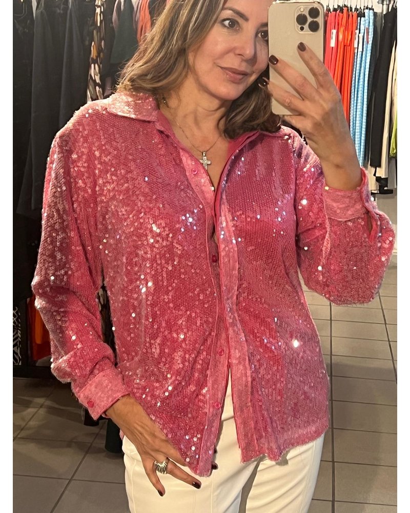 Sequin long sleeves shirts